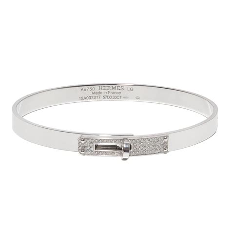 hermes kelly bracelet white gold.